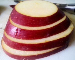 Perfectly sliced apples. Thanks mandoline!